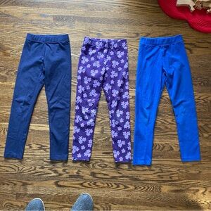 Primary Kids Leggings Set girls size 8 Navy Purple Floral Blue soft